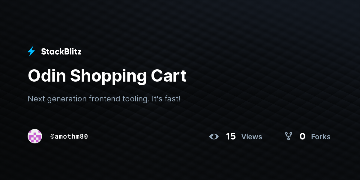 Odin Shopping Cart - StackBlitz