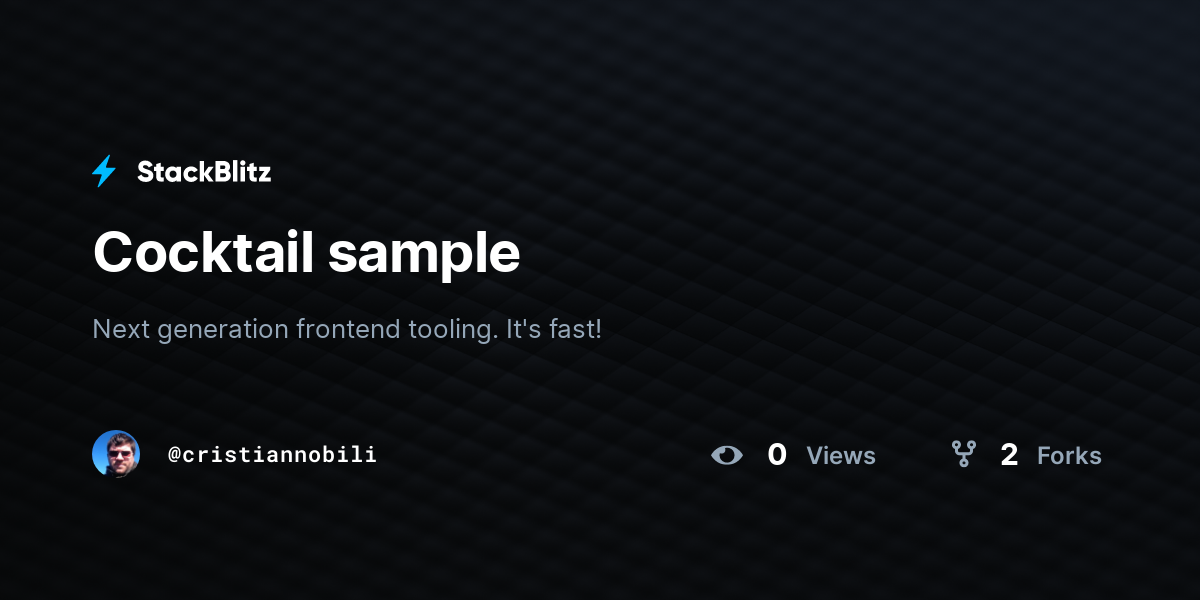 Cocktail sample - StackBlitz