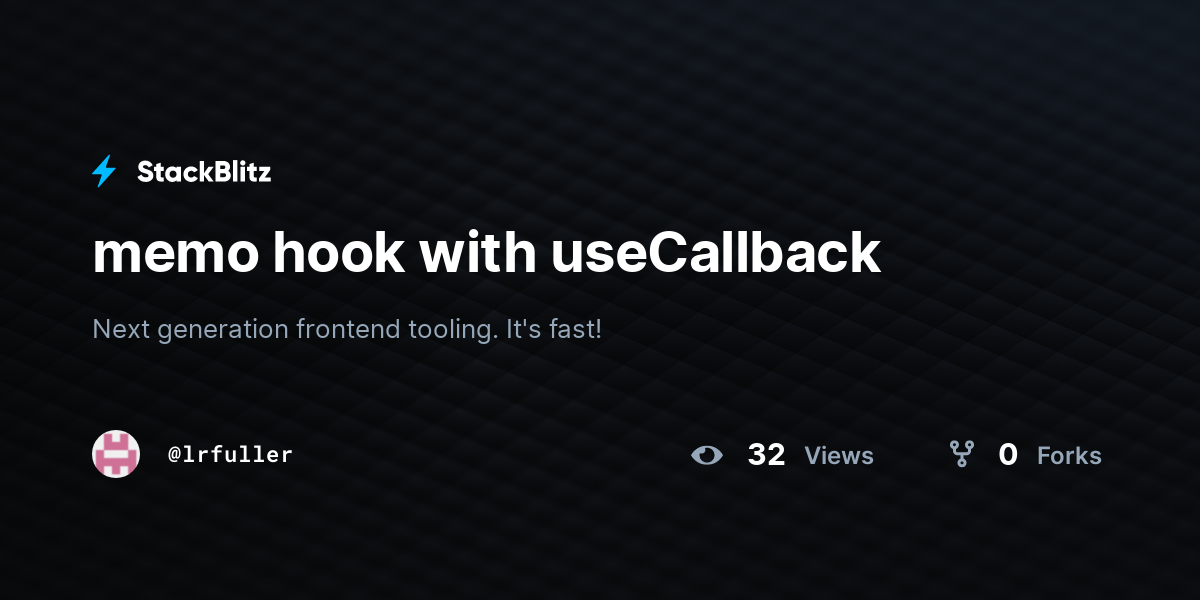 memo hook with useCallback - StackBlitz