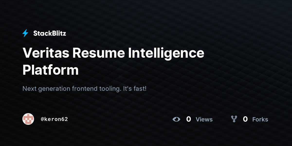 Veritas Resume Intelligence Platform - StackBlitz