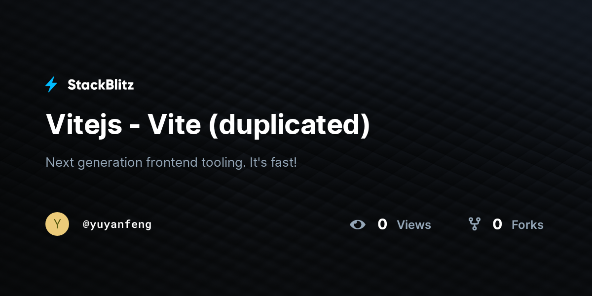 Vitejs - Vite (duplicated) - StackBlitz