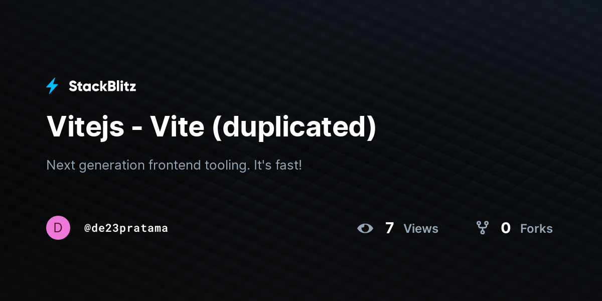 Vitejs - Vite (duplicated) - StackBlitz