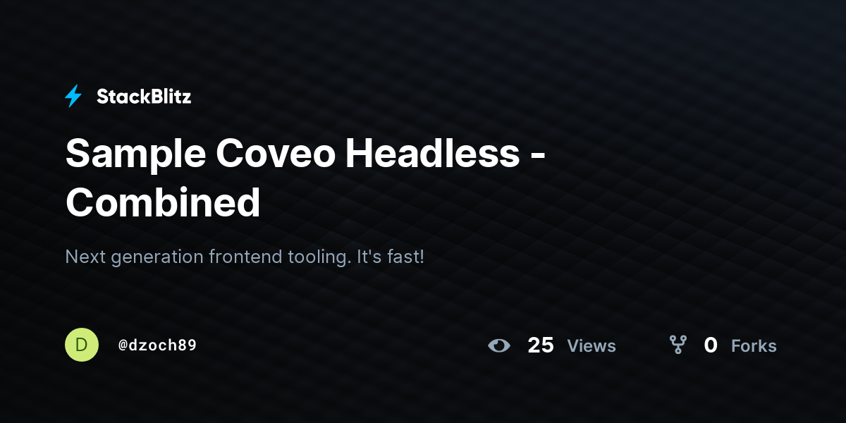 Sample Coveo Headless - Combined - StackBlitz