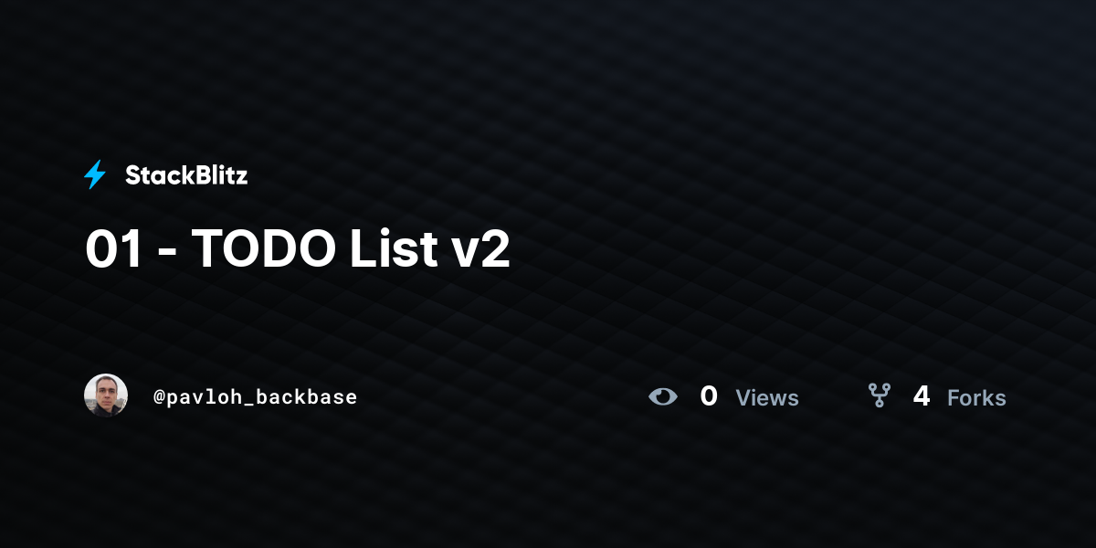 01 - TODO List v2 - StackBlitz