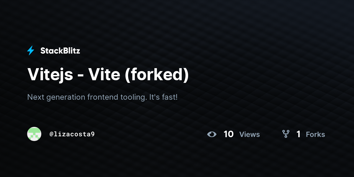Vitejs - Vite (forked) - StackBlitz