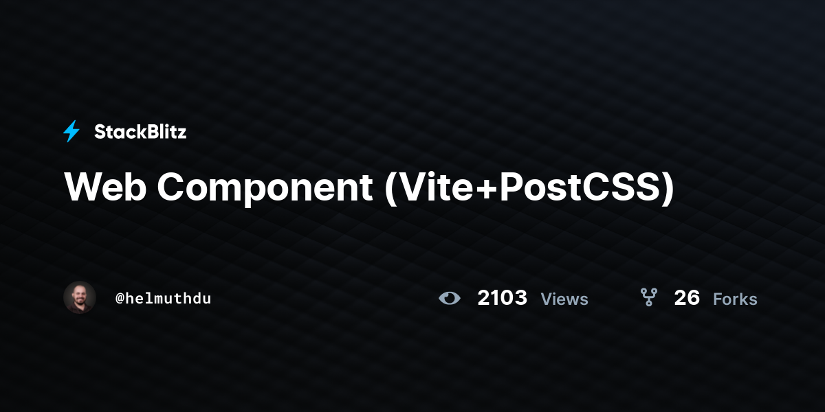 Web Component (Vite+PostCSS) - StackBlitz