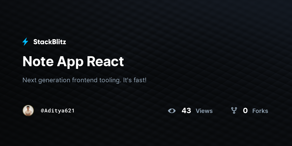 Note App React - StackBlitz