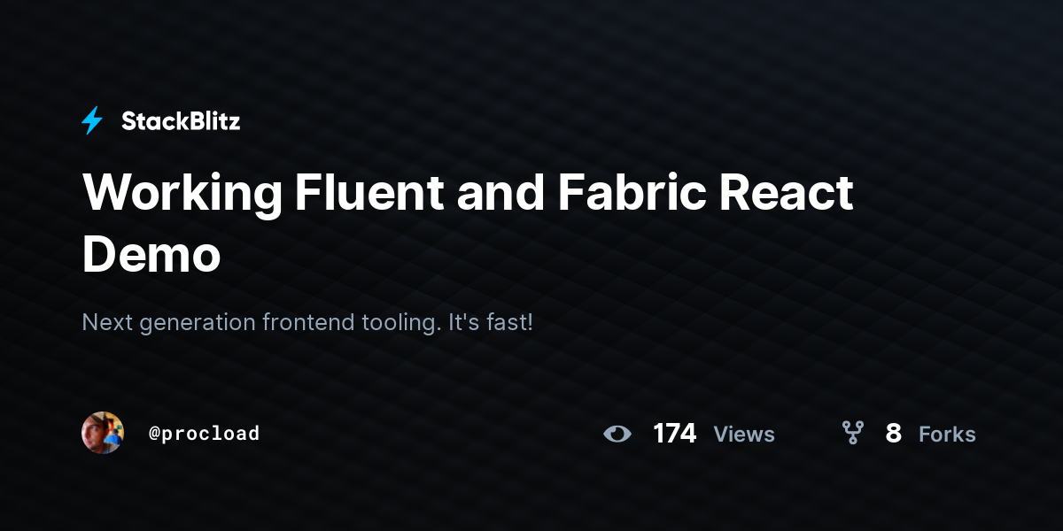 Working Fluent and Fabric React Demo - StackBlitz