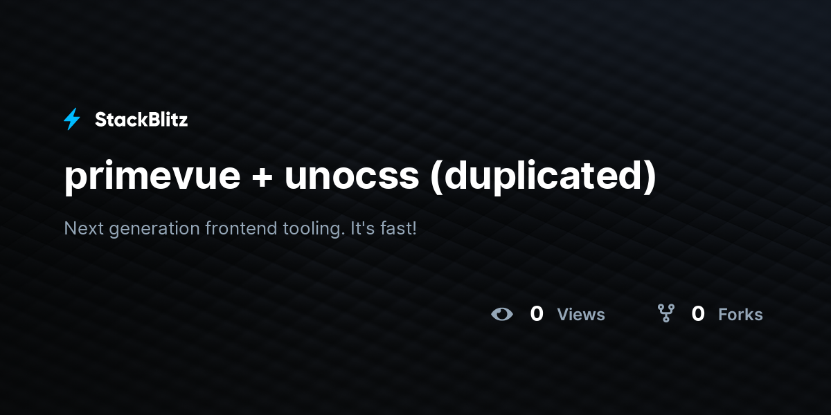 primevue + unocss (duplicated) - StackBlitz