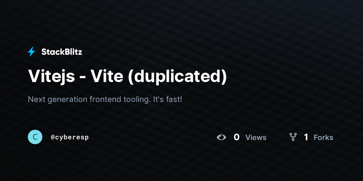 Vitejs - Vite (duplicated) - StackBlitz