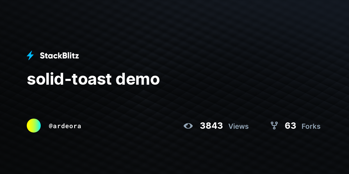 solidtoast demo StackBlitz