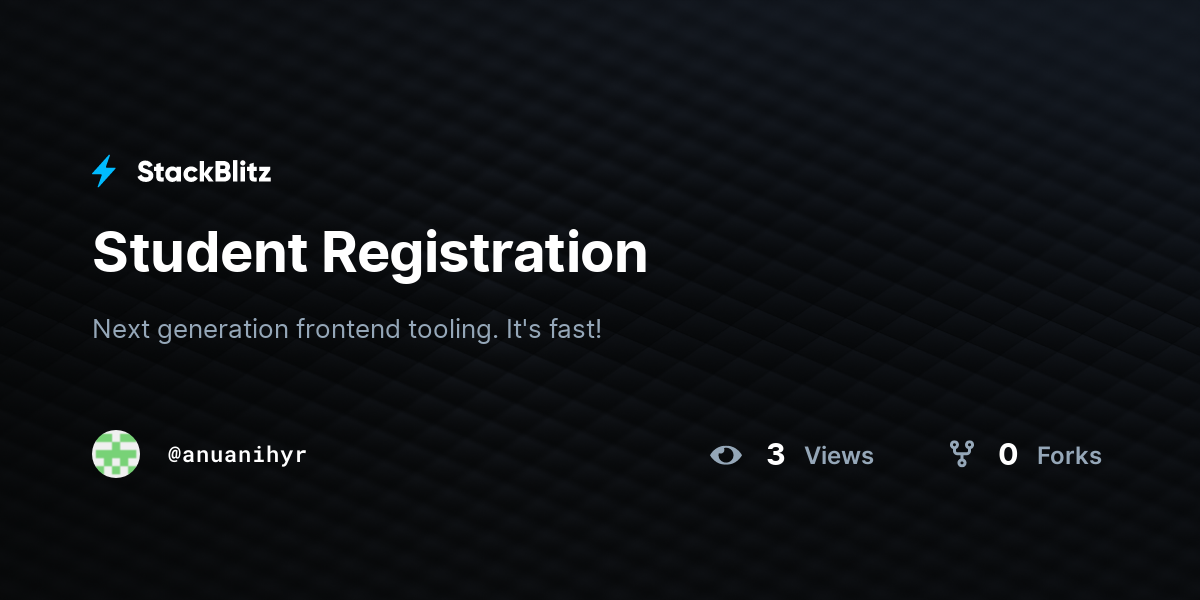 Student Registration - StackBlitz