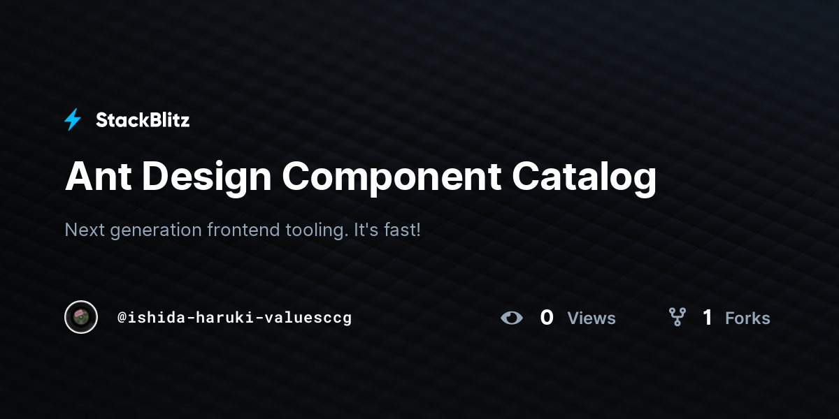 Ant Design Component Catalog - StackBlitz
