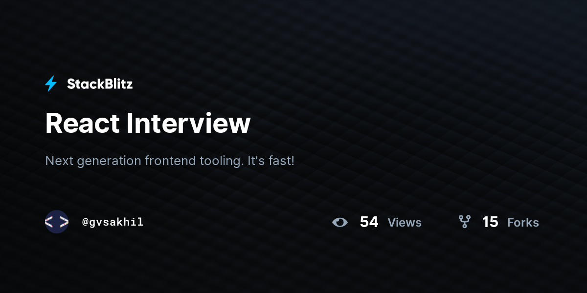 React Interview - StackBlitz