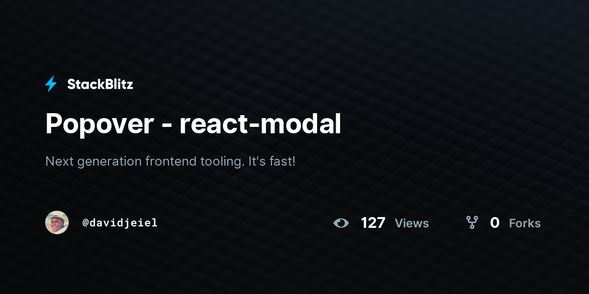 Popover reactmodal StackBlitz
