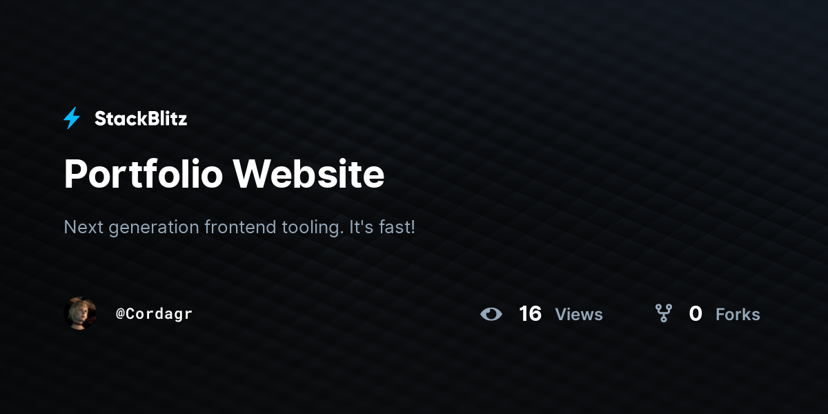 Portfolio Website - StackBlitz