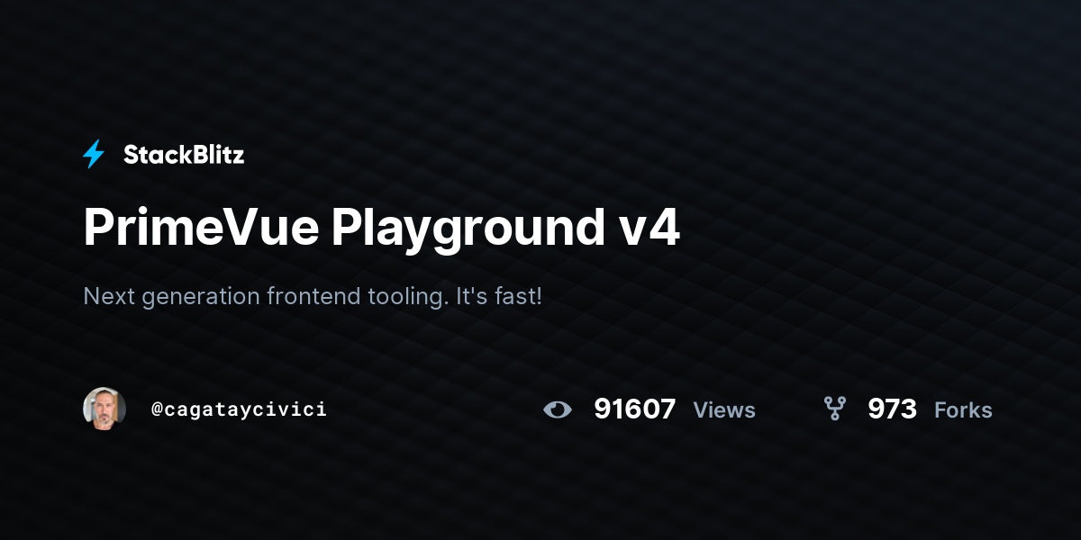 PrimeVue Playground v4 - StackBlitz