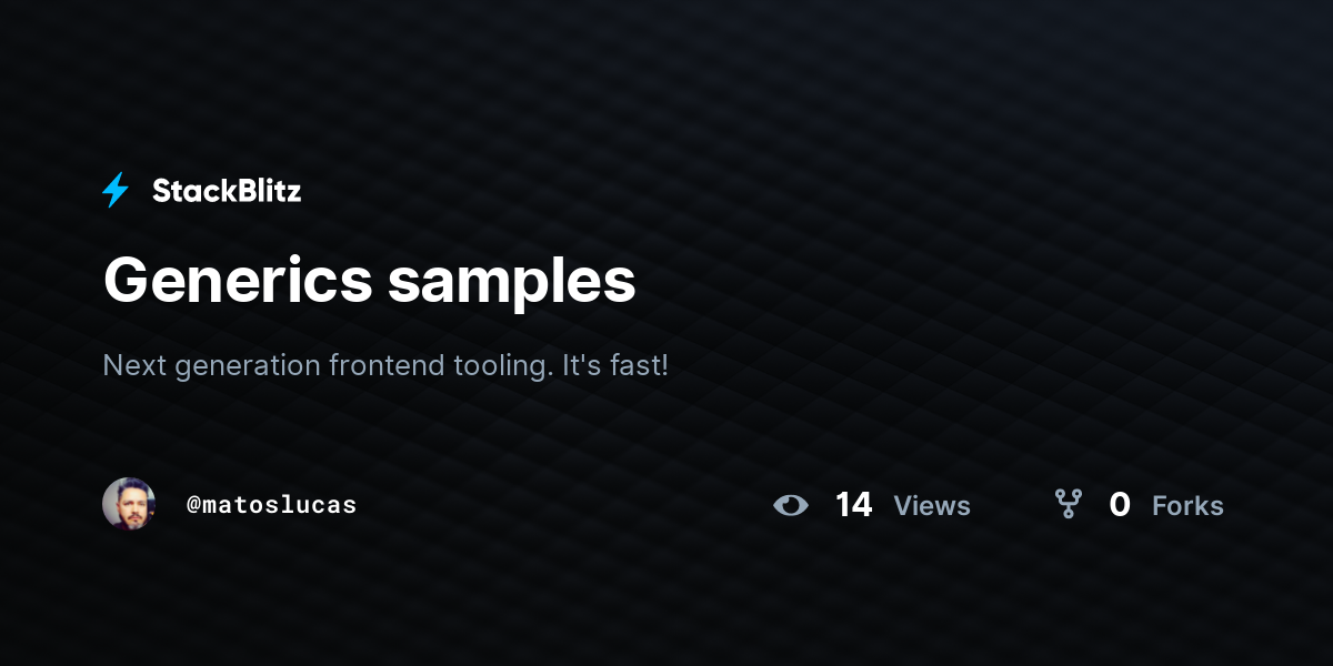 Generics samples - StackBlitz