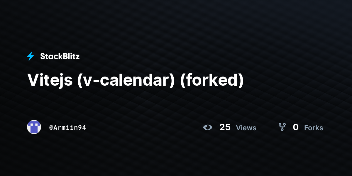 Vitejs (v-calendar) (forked) - StackBlitz