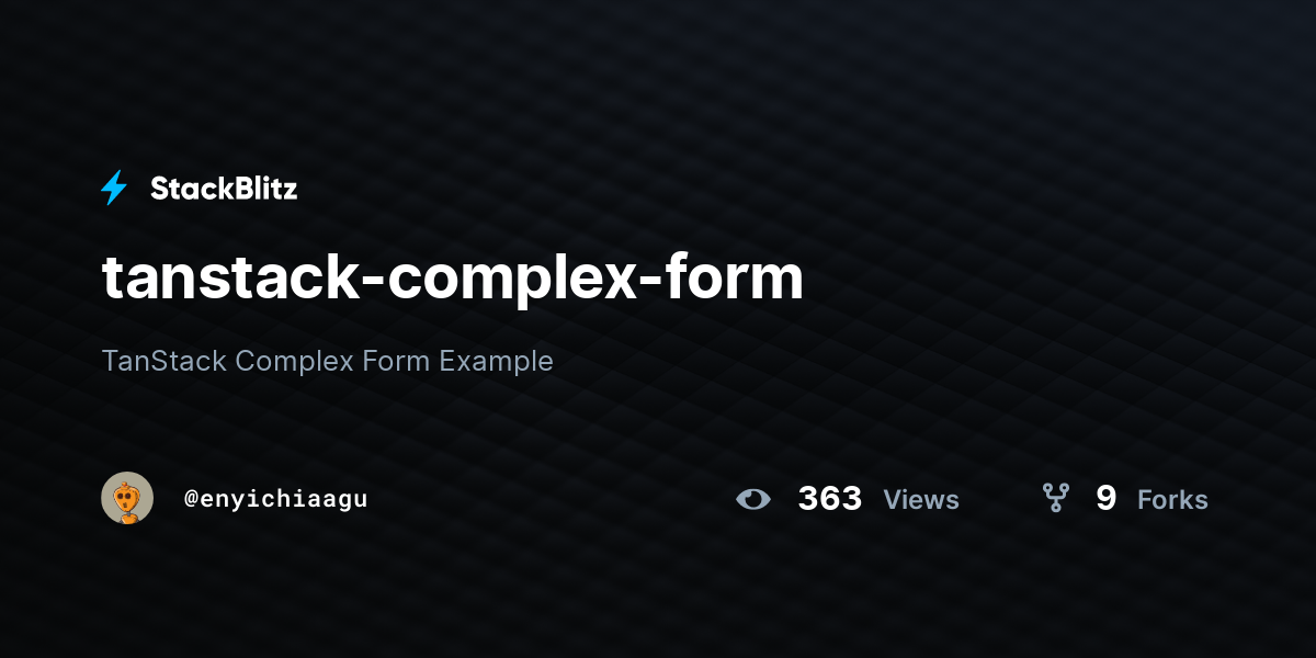 tanstack-complex-form - StackBlitz