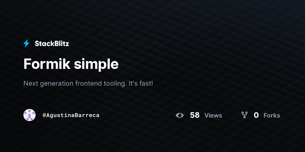 Formik simple - StackBlitz