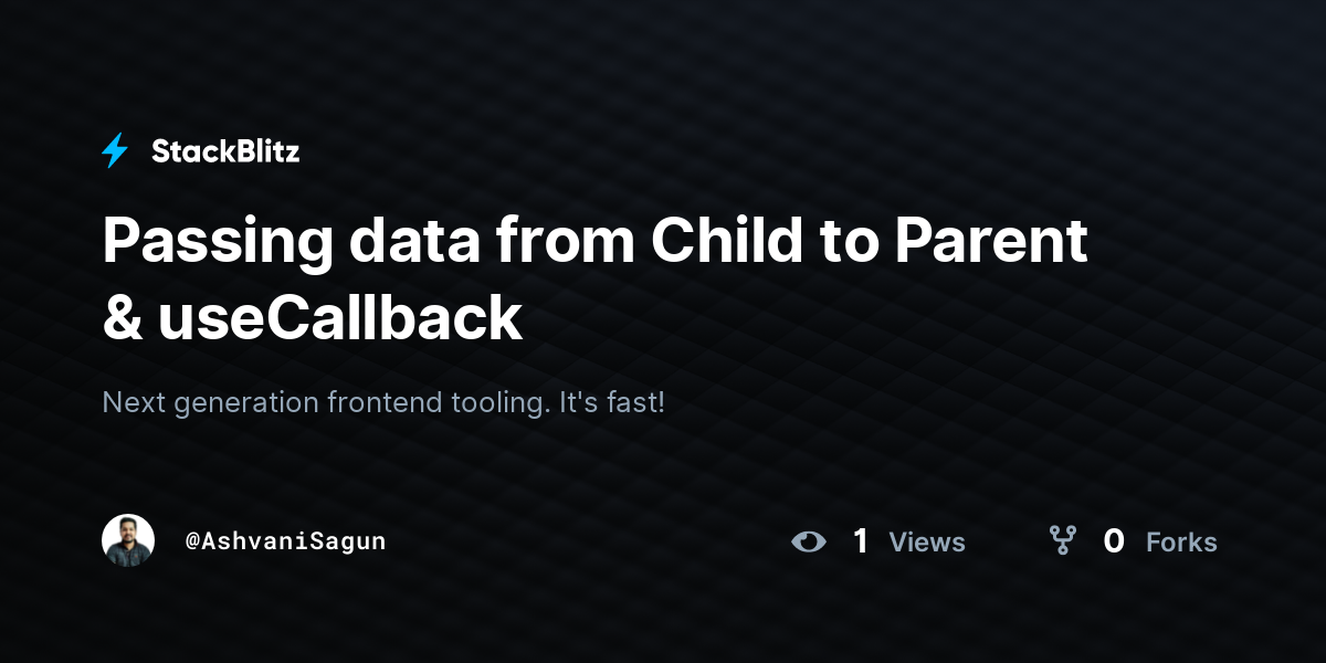 Passing data from Child to Parent & useCallback - StackBlitz