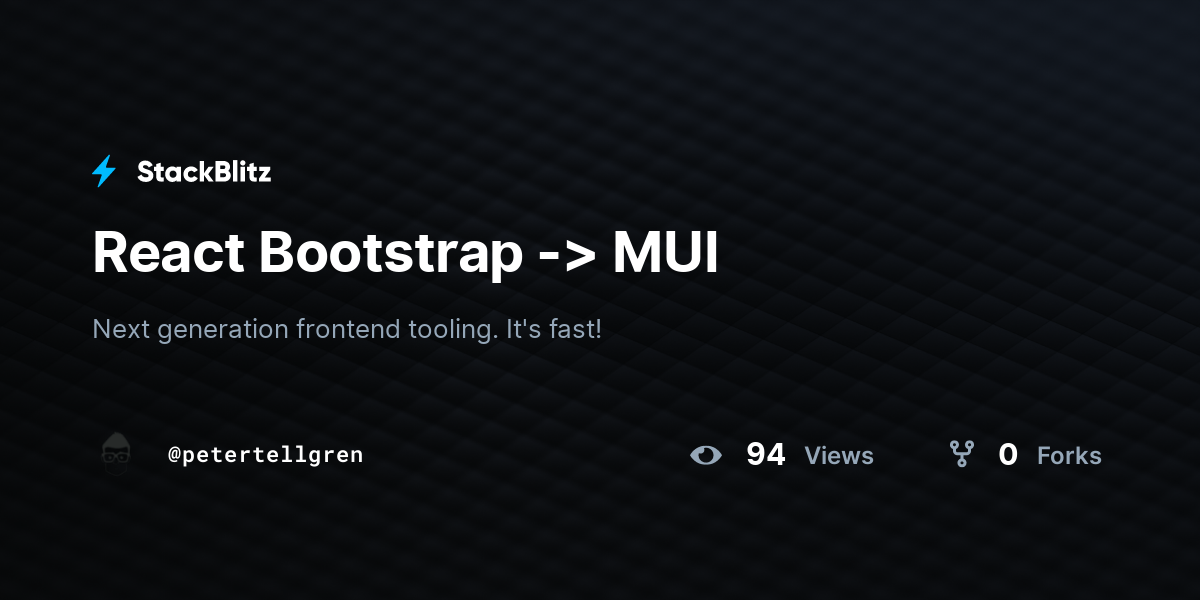 React Bootstrap -> MUI - StackBlitz