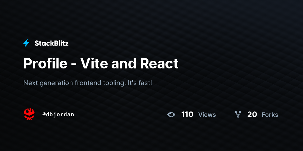 Profile - Vite and React - StackBlitz