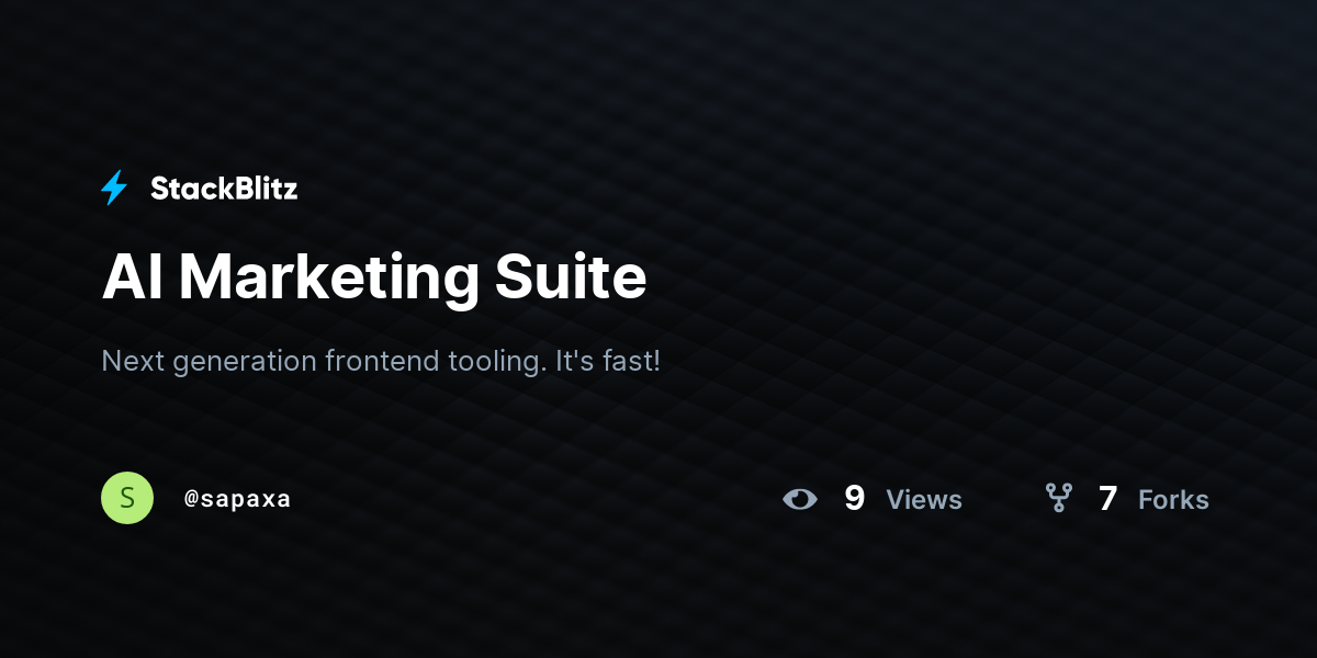 AI Marketing Suite - StackBlitz