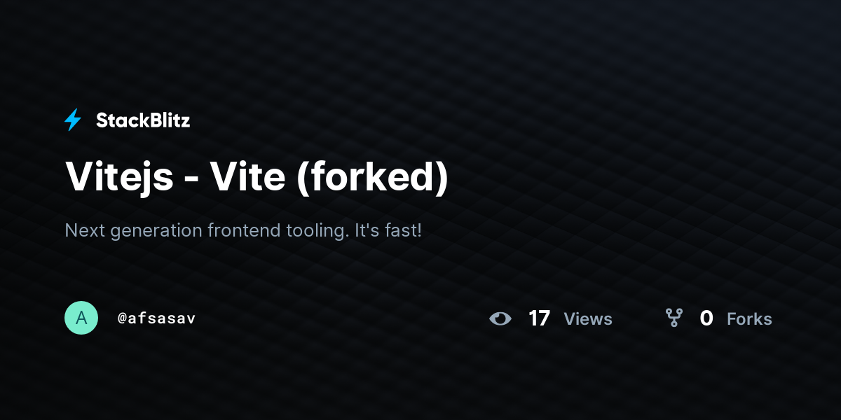 Vitejs - Vite (forked) - StackBlitz