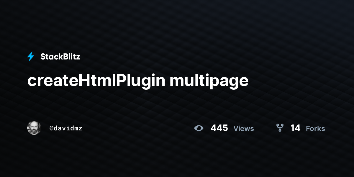 createHtmlPlugin multipage - StackBlitz