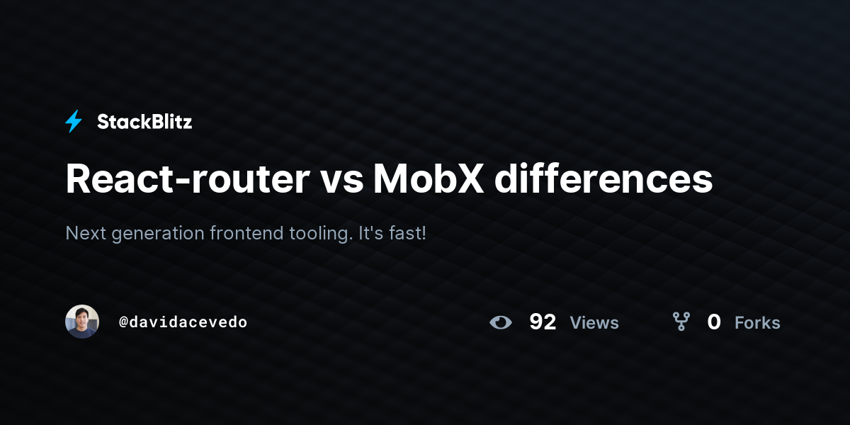 React-router vs MobX differences - StackBlitz