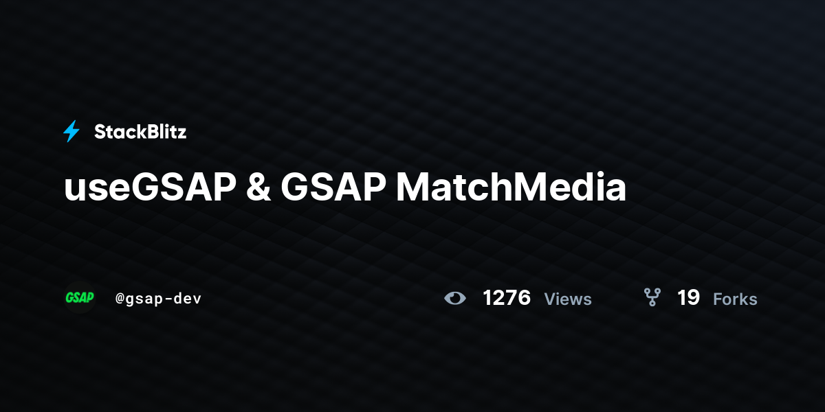 useGSAP & GSAP MatchMedia - StackBlitz