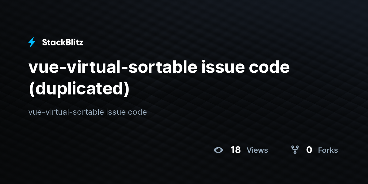 vue-virtual-sortable issue code (duplicated) - StackBlitz