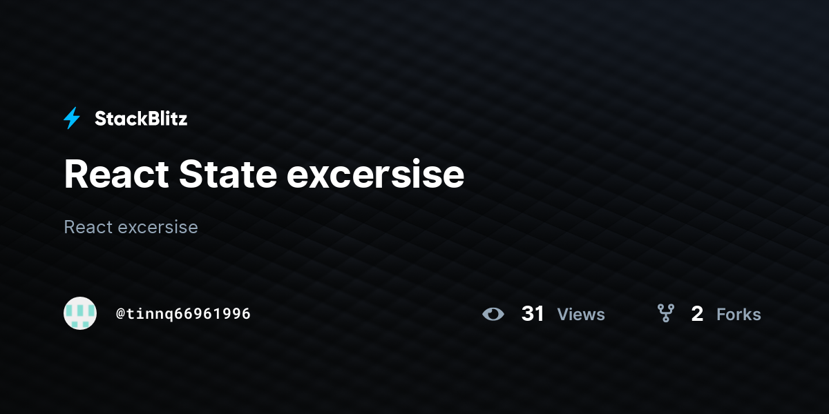 React State excersise - StackBlitz
