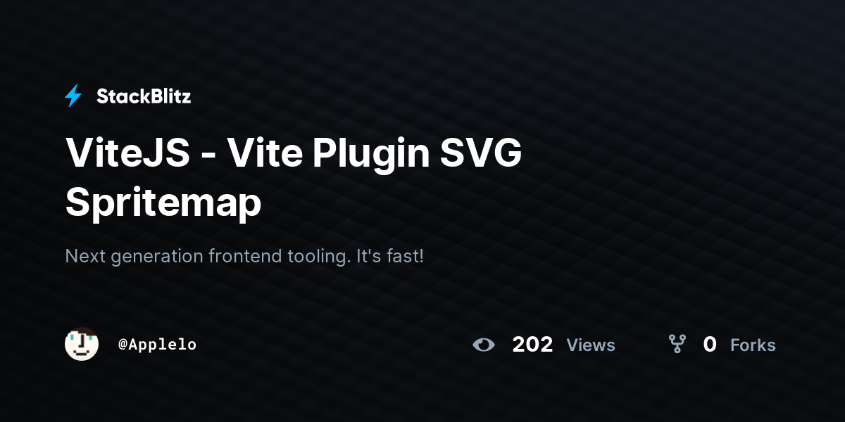 ViteJS - Vite Plugin SVG Spritemap - StackBlitz