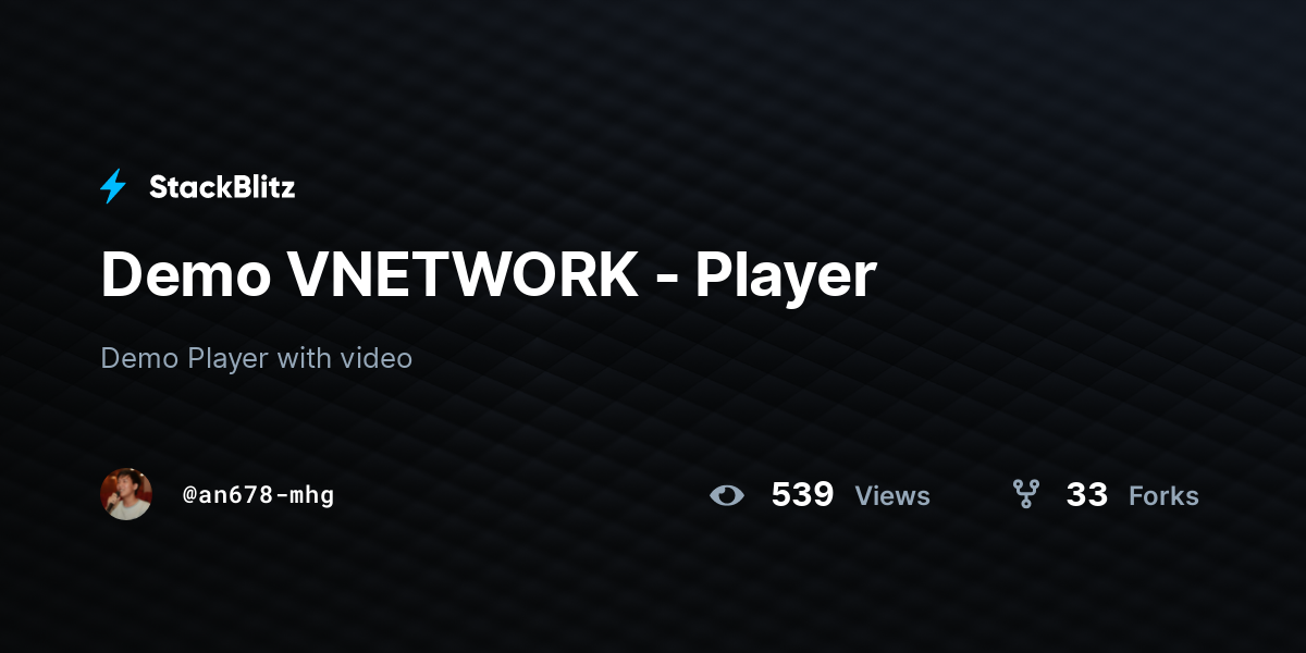 Demo VNETWORK - Player - StackBlitz