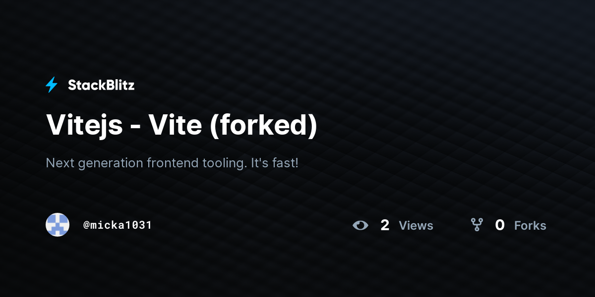 Vitejs - Vite (forked) - StackBlitz