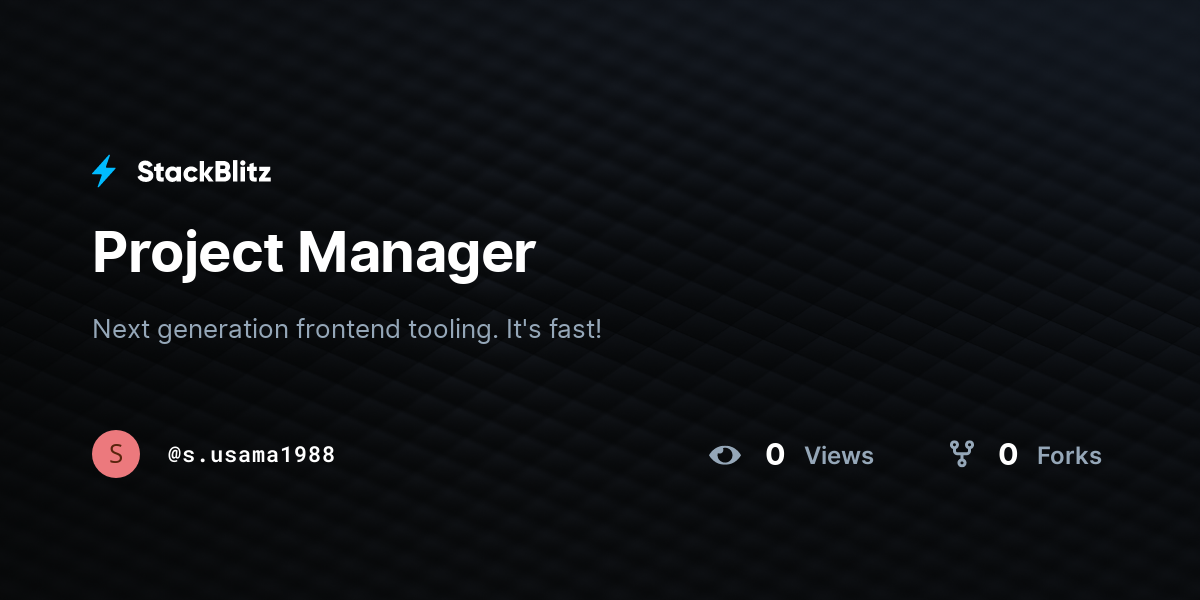 Project Manager - StackBlitz