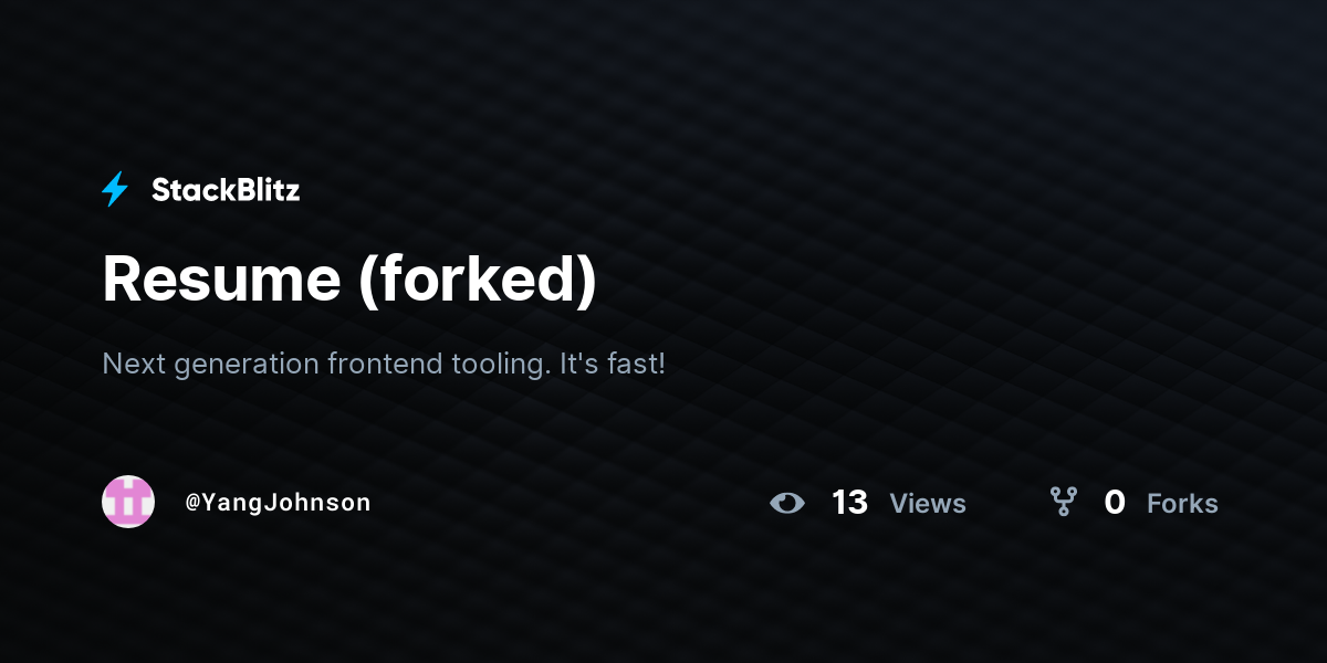 Resume (forked) - StackBlitz