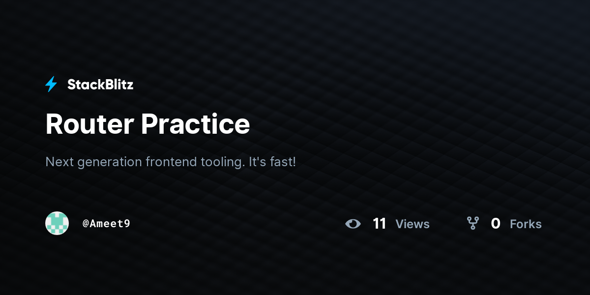 Router Practice - StackBlitz