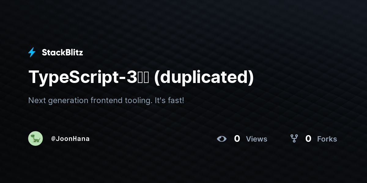 TypeScript-3일차 (duplicated) - StackBlitz
