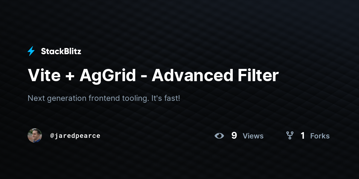 Vite + AgGrid - Advanced Filter - StackBlitz