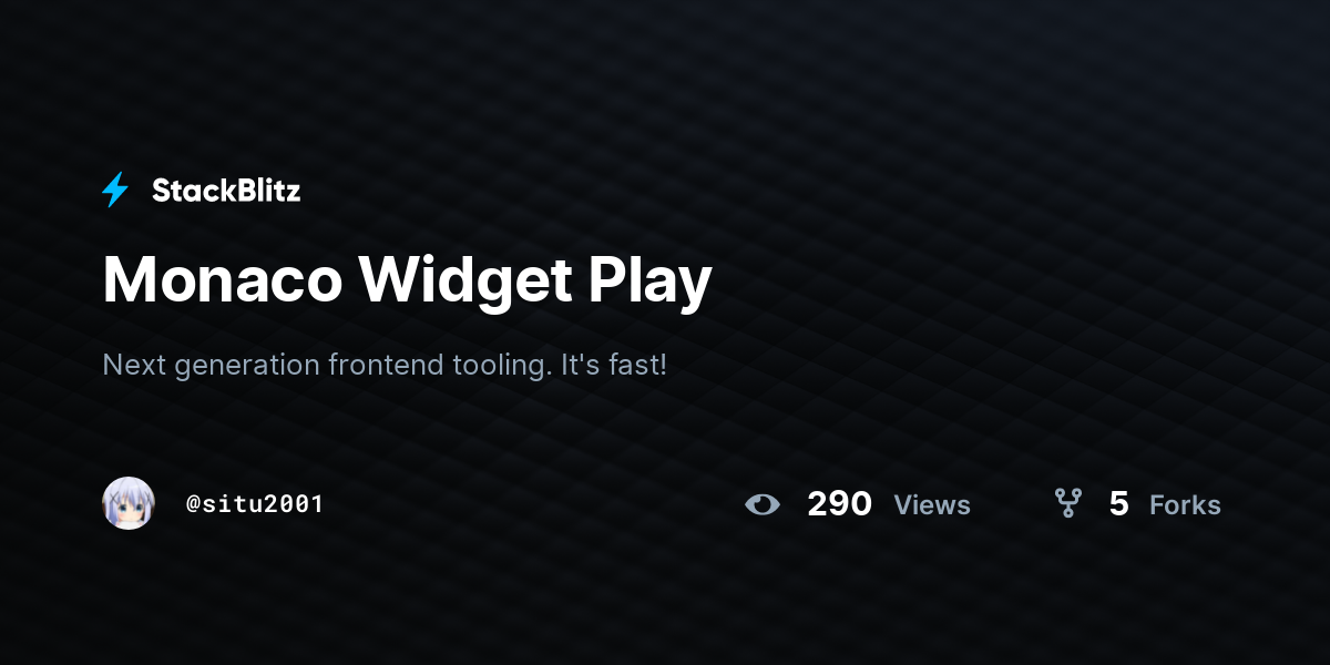Monaco Widget Play - StackBlitz