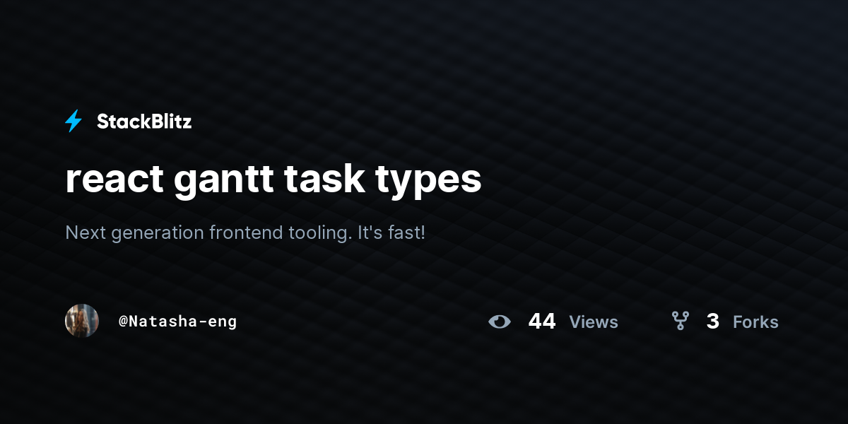 react gantt task types - StackBlitz