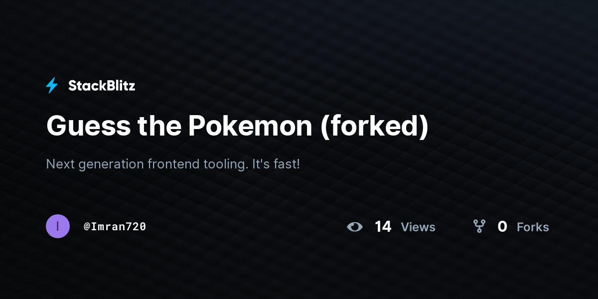 Guess the Pokemon (forked) - StackBlitz
