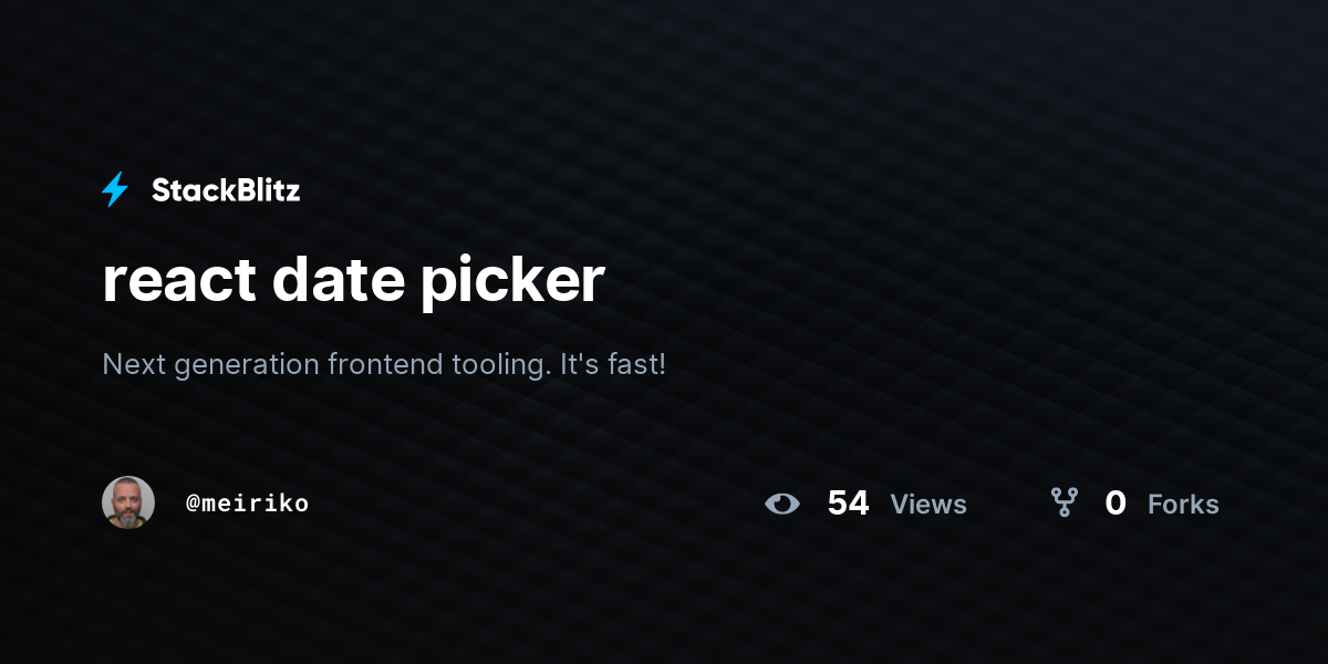 react date picker - StackBlitz