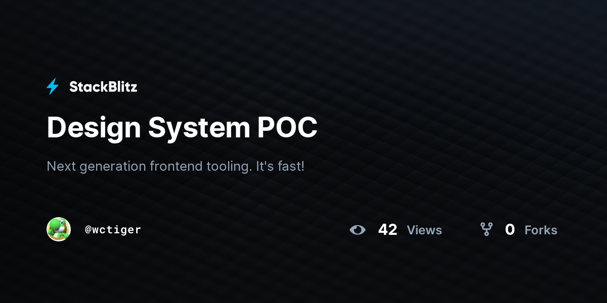 Design System POC - StackBlitz