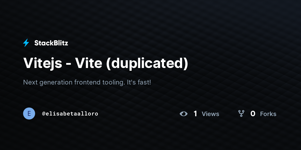 Vitejs - Vite (duplicated) - StackBlitz