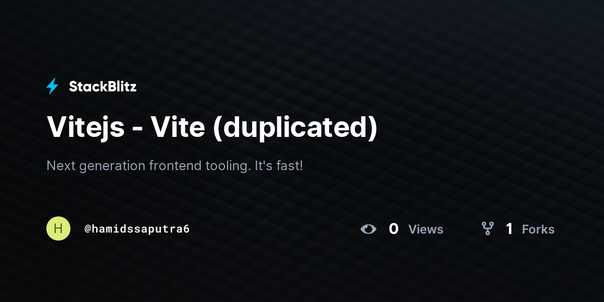 Vitejs - Vite (duplicated) - StackBlitz